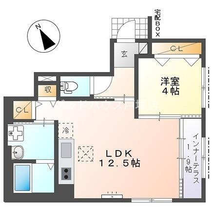 ステラ緑園(1LDK/1階)の間取り写真