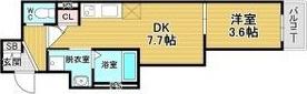 グランツ喜連(1DK/1階)の間取り写真
