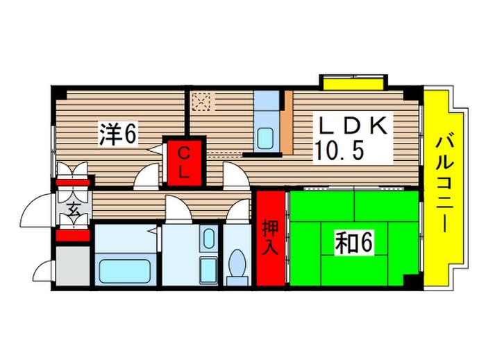 MITSUBAハイツ(2LDK/4階)の間取り写真
