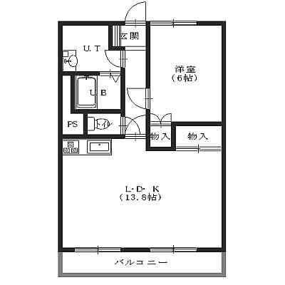ロイヤルシティ参番館(1LDK/9階)の間取り写真