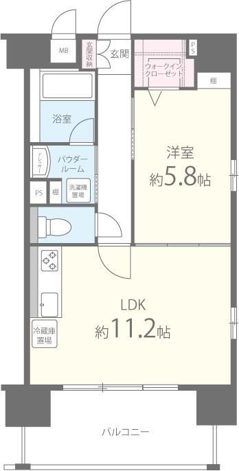 ヴァンドーム 梅田北(1LDK/8階)の間取り写真