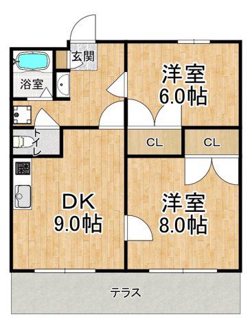 ヴィ フォレストI(2DK/3階)の間取り写真