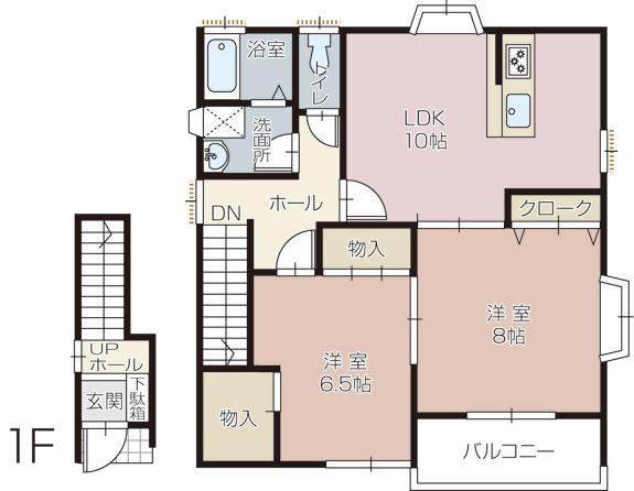 フリーライフ(2LDK/1階)の間取り写真