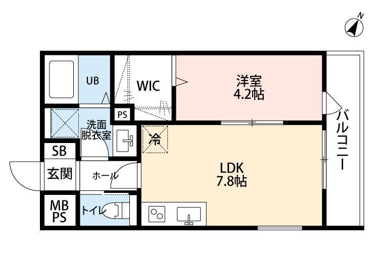 リーブルファイン奈良町II1号棟(1DK/3階)の間取り写真