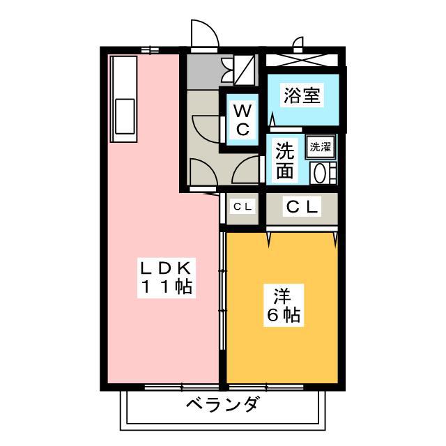 CALM FOREST(1LDK/1階)の間取り写真