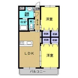 プランドール(2LDK/4階)の間取り写真