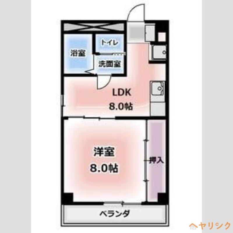 栄ビル(1LDK/5階)の間取り写真