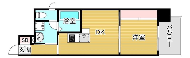 GARDENIA鶴見(1DK/5階)の間取り写真