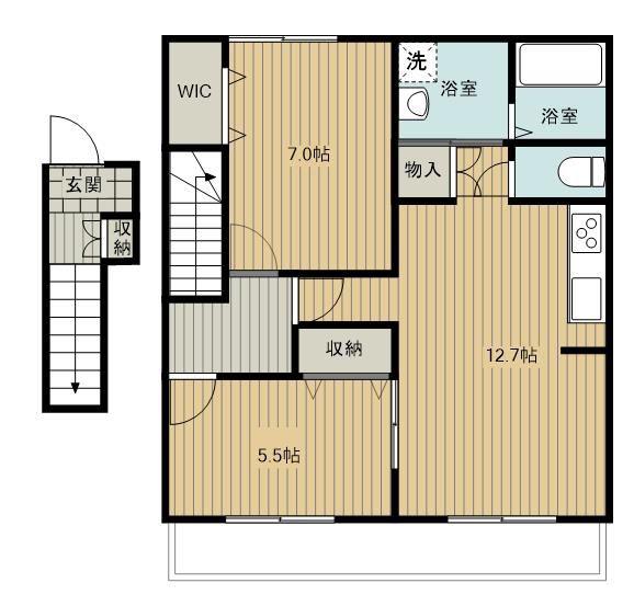 COURT VILLA上ノ原I(2LDK/2階)の間取り写真
