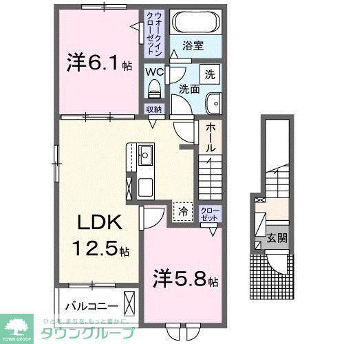 コルニオーロ(2LDK/2階)の間取り写真
