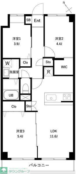 PARK MODERN西葛西(3LDK/4階)の間取り写真