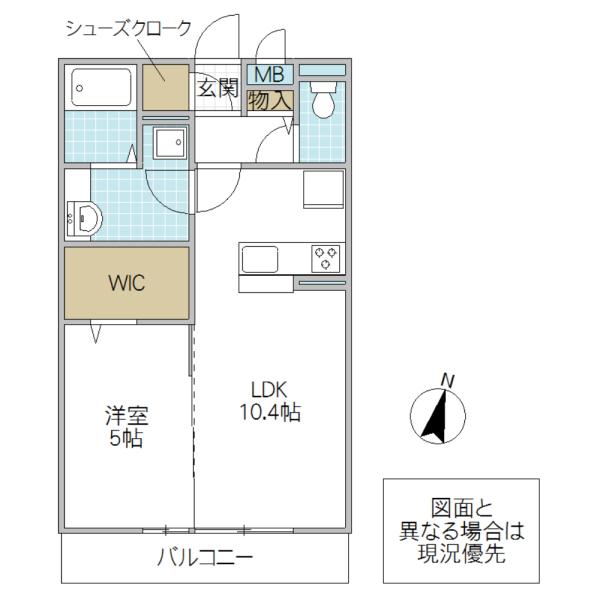 LIS BLANC(1LDK/2階)の間取り写真