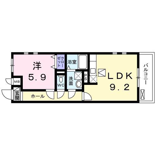 クラングフォリア(1LDK/1階)の間取り写真