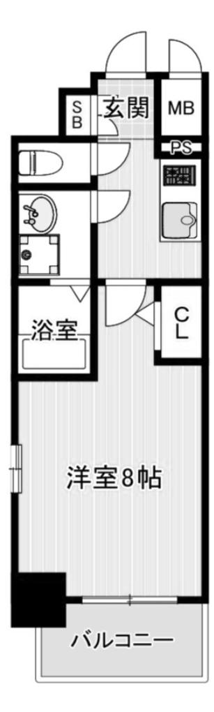 エスリード大阪グランフォート(1K/5階)の間取り写真