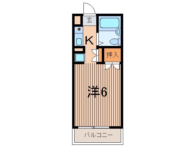 ガーデンヒルズ横浜(1K/4階)の間取り写真
