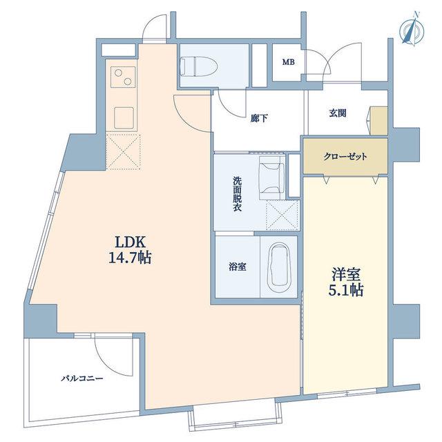 THE ORCHID MANORII(1LDK/5階)の間取り写真