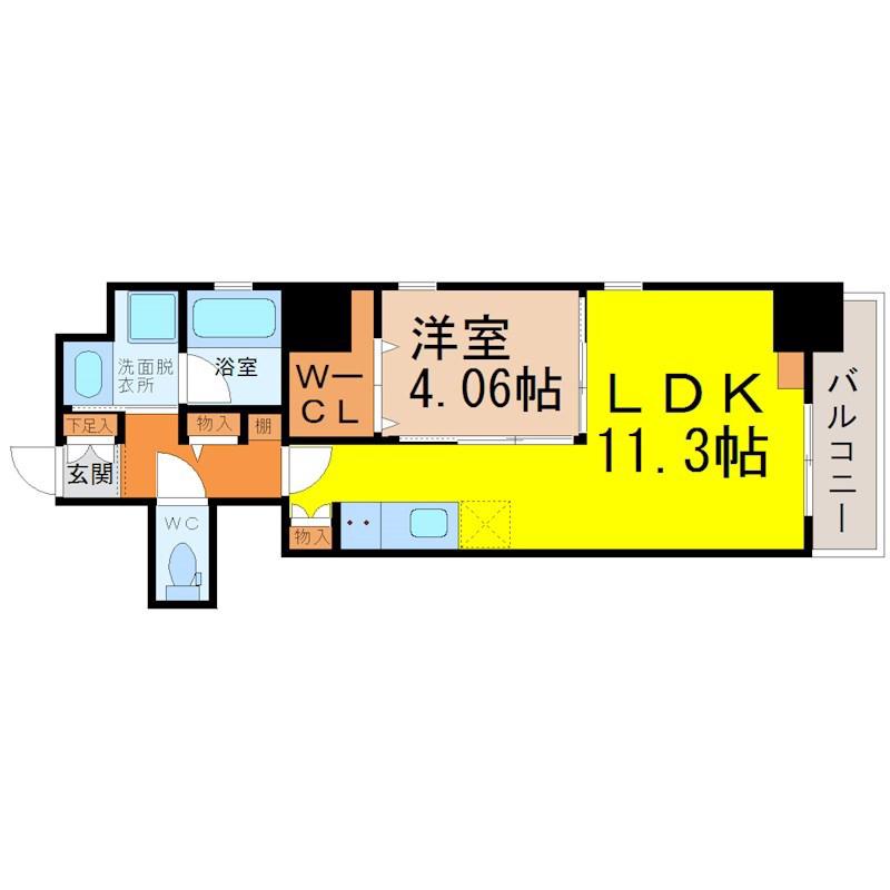 K CLASSY IZUMI(1LDK/4階)の間取り写真