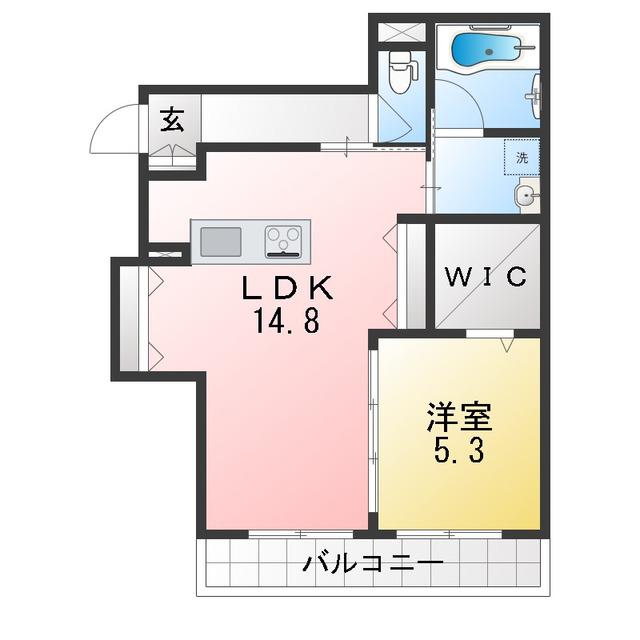 EXTRA(1LDK/1階)の間取り写真