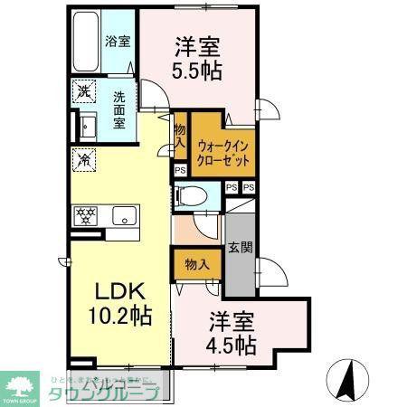 東京メトロ日比谷線 南千住駅 徒歩7分 3階建 築1年(2LDK/2階)の間取り写真