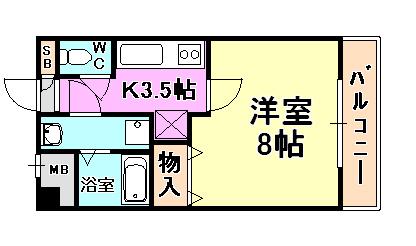 アムール美貴(1K/1階)の間取り写真
