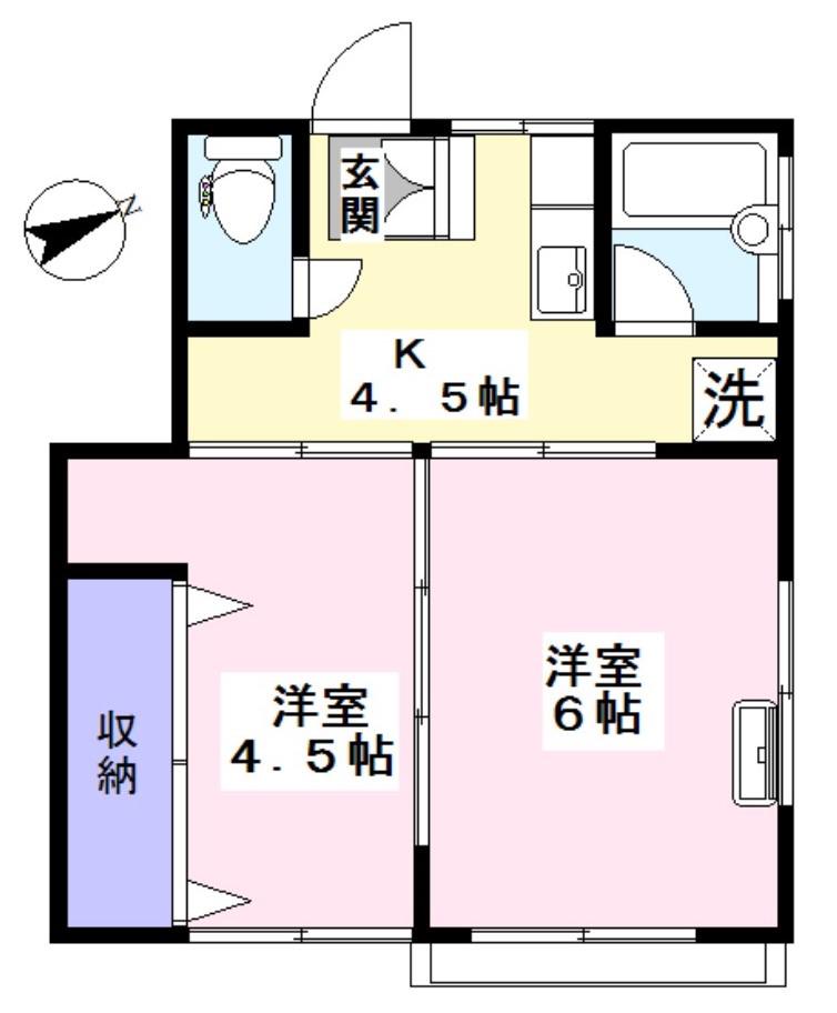 平井ハイツ(2DK/3階)の間取り写真