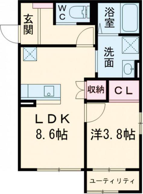 ONE小俣(1LDK/2階)の間取り写真