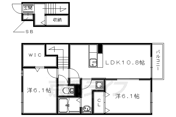 イルセット(2LDK/2階)の間取り写真