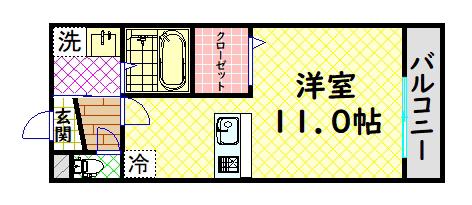 ノールヴィクトワール(ワンルーム/1階)の間取り写真