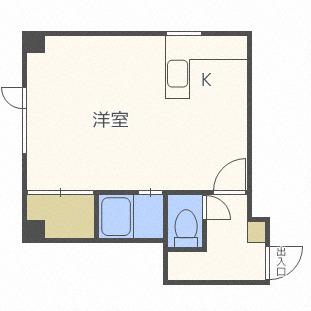 エクセレンス元町(ワンルーム/2階)の間取り写真