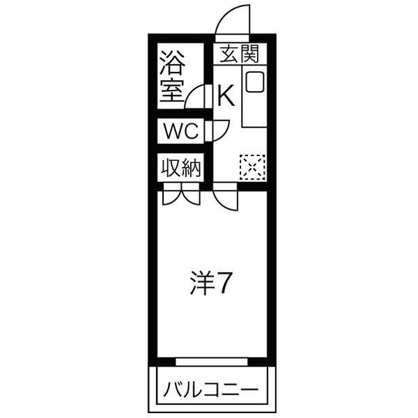 岡崎第8東海ビル(1K/4階)の間取り写真