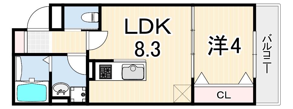 メゾンヒロナ昭和南通(1LDK/3階)の間取り写真