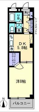 スピリア三条(1DK/3階)の間取り写真