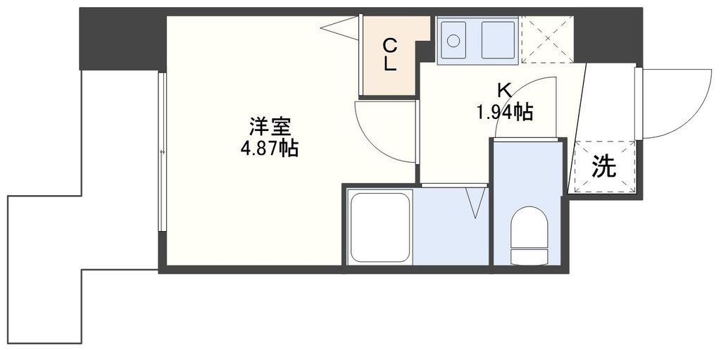 S-FORT長崎興善町(1K/12階)の間取り写真
