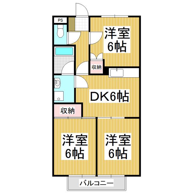 SURPLUS THREE Kハウス(3DK/2階)の間取り写真