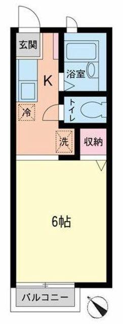 ウィスタリア(1K/2階)の間取り写真