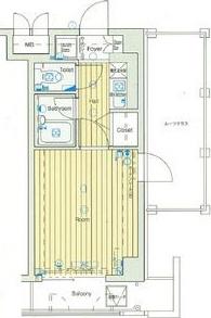 エステムコート芦屋西(1K/5階)の間取り写真