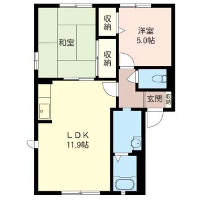 アイリス(2LDK/1階)の間取り写真