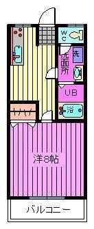 シェルハウス Ⅱ(1K/1階)の間取り写真
