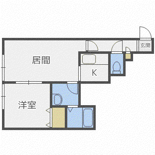 マスカット(1LDK/2階)の間取り写真