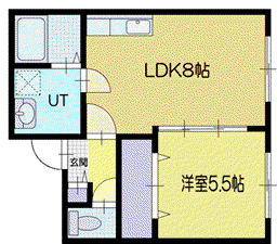 カーサ日の出(1LDK/1階)の間取り写真