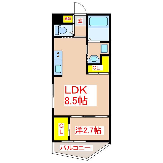 REVERSE MOUNTAIN(1LDK/4階)の間取り写真