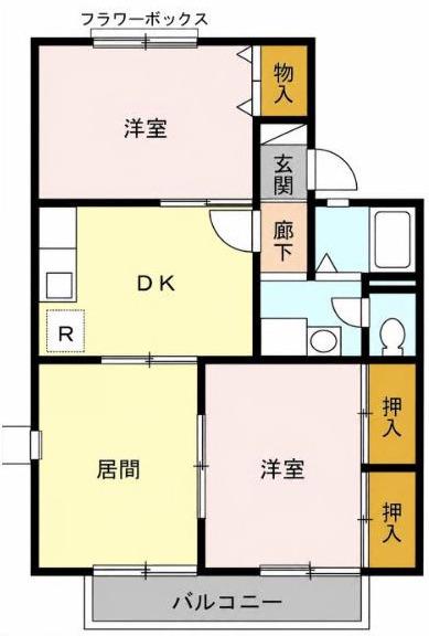 エスポワールヴィレッジ I(3DK/2階)の間取り写真