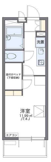 レオパレスイーストヒルズ(1K/3階)の間取り写真
