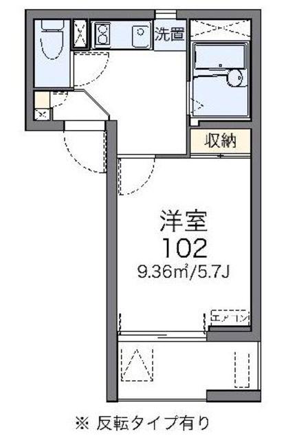 レオネクストエスケイフジ(1K/3階)の間取り写真