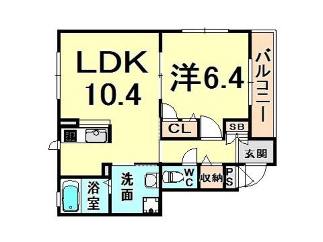 ブランメゾン五反田III(1LDK/2階)の間取り写真