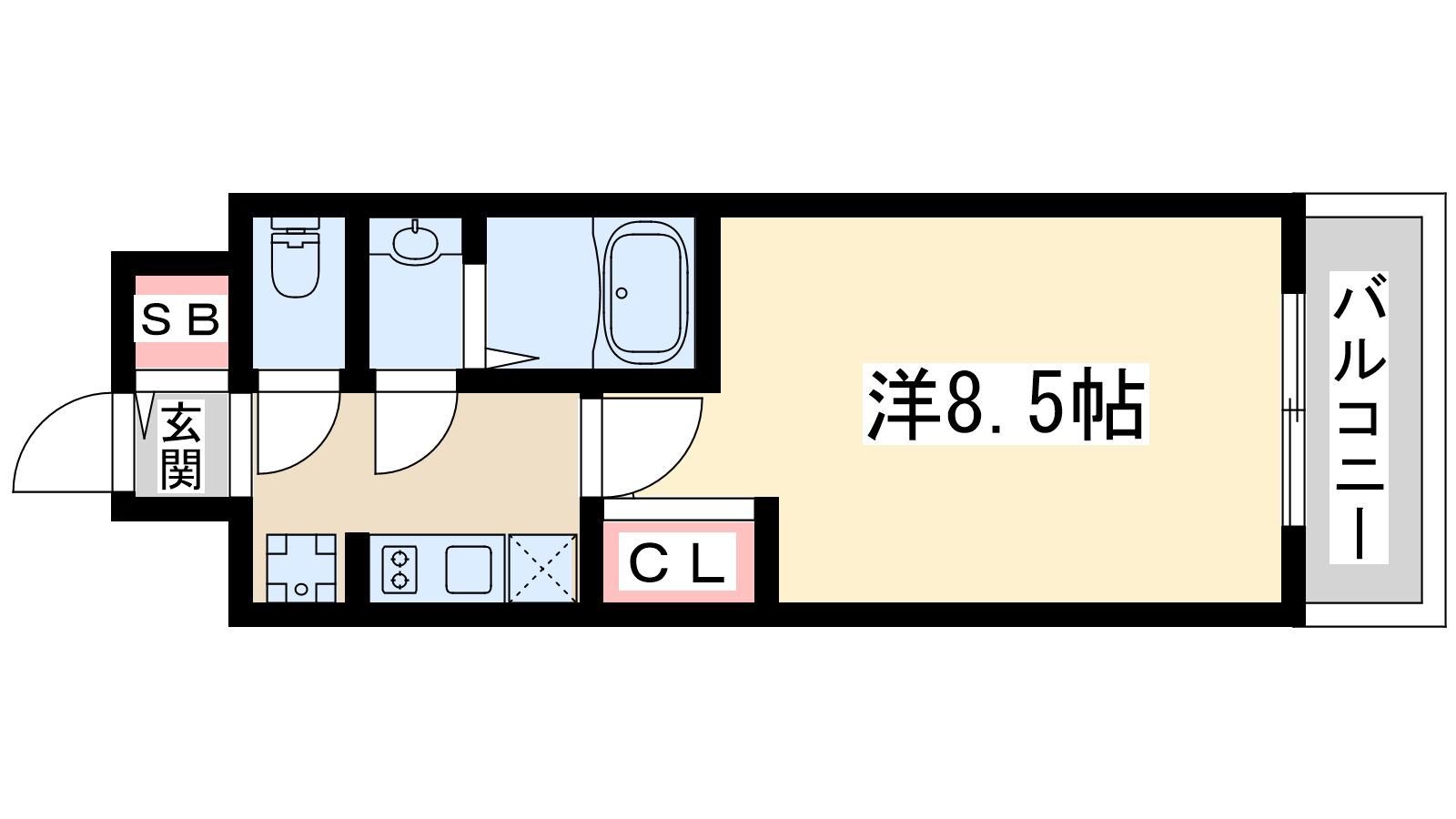 フェニックス新大阪(1K/7階)の間取り写真