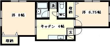 センセール四季(2K/1階)の間取り写真