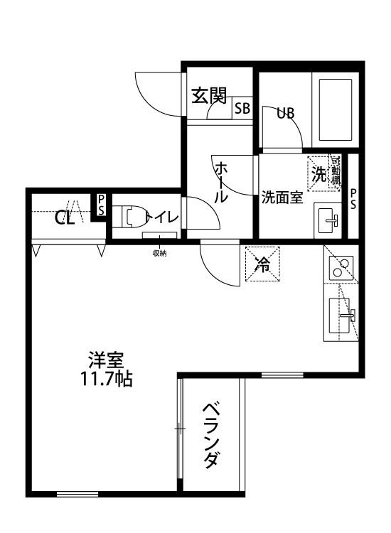 アルチェ学校町(ワンルーム/2階)の間取り写真
