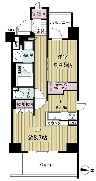 ブランシエラ東京住吉(1LDK/6階)の間取り写真
