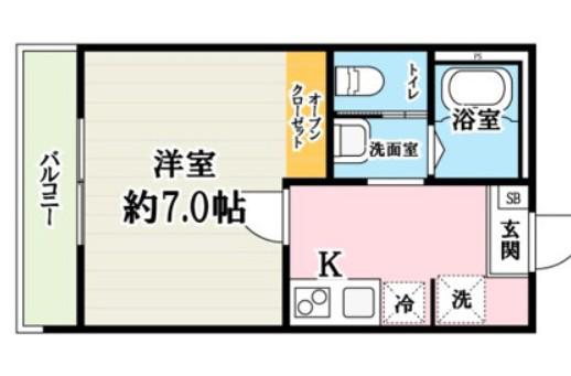 キャメル吉川スリジエ(1K/2階)の間取り写真